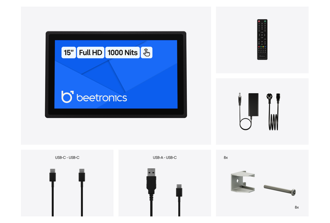 Touchscreen 15 Pollici Metallo (Alta Luminosità)