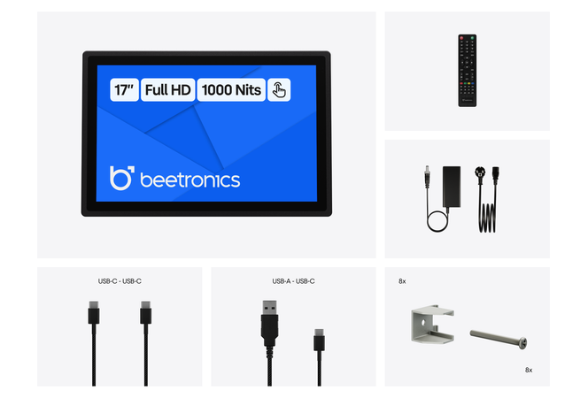 Touchscreen 17 Pollici Metallo (Alta Luminosità)